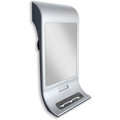 Zadro - Fogless LED Lighted Wall Mounted Shower Mirror with Suction Cups & Stored Squeegee - Silver Zadro - Fogless LED Lighted Wall Mounted Shower Mirror with Suction Cups & Stored Squeegee - Silver