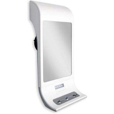 Zadro - Fogless LED Lighted Wall Mounted Shower Mirror with Suction Cups & Stored Squeegee - White Zadro - Fogless LED Lighted Wall Mounted Shower Mirror with Suction Cups & Stored Squeegee - White