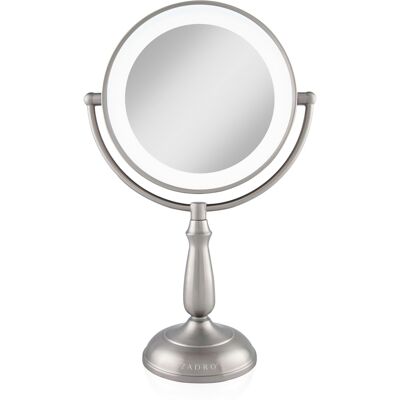 Zadro - LED Lighted Makeup Mirror with Touch Control and Magnification Options 5X, 10X, 12X - Satin Nickel Zadro - LED Lighted Makeup Mirror with Touch Control and Magnification Options 5X, 10X, 12X - Satin Nickel