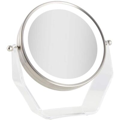 Zadro - LED Lighted Makeup Mirror with 8X/1X Magnifications - Satin Nickel Zadro - LED Lighted Makeup Mirror with 8X/1X Magnifications - Satin Nickel