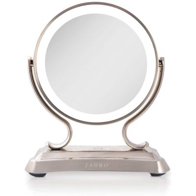 Zadro - Glamour LED Lighted Makeup Mirror with Dual 5X/1X Magnifications and 3 Lighting Options - Satin Nickel Zadro - Glamour LED Lighted Makeup Mirror with Dual 5X/1X Magnifications and 3 Lighting Options - Satin Nickel