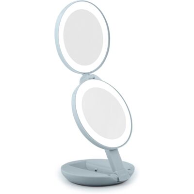 Zadro - Compact Lighted Travel Mirror with 10X/1X Magnifications and LED Illumination - French Blue Zadro - Compact Lighted Travel Mirror with 10X/1X Magnifications and LED Illumination - French Blue