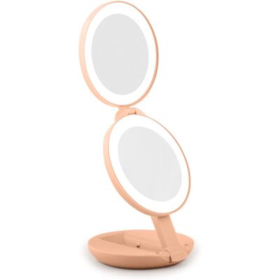 Zadro - Compact Lighted Travel Mirror with 10X/1X Magnifications and LED Illumination - Peach Zadro - Compact Lighted Travel Mirror with 10X/1X Magnifications and LED Illumination - Peach
