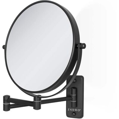 Zadro - Wall Mounted Makeup Mirror with 8X/1X Magnifications & Extendable Arm - Black Zadro - Wall Mounted Makeup Mirror with 8X/1X Magnifications & Extendable Arm - Black