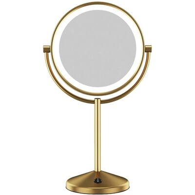 Conair - Lighted Makeup Mirror, LED Vanity Mirror, 1X/10X Magnifying Mirror, Double Sided, Battery Operated in Brushed Bra Conair - Lighted Makeup Mirror, LED Vanity Mirror, 1X/10X Magnifying Mirror, Double Sided, Battery Operated in Brushed Bra