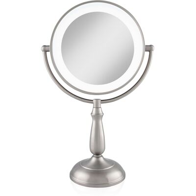 Zadro - LED Lighted Makeup Mirror with Touch Control and Magnification Options 5X, 10X, 12X - Satin Nickel Zadro - LED Lighted Makeup Mirror with Touch Control and Magnification Options 5X, 10X, 12X - Satin Nickel