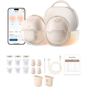 eufy - Heated Wearable Breast Pump S1 Pro & Original Diaphragm (2-Pack), Slim Hands-Free Breast Pump Hospital-Grade Suction - Brown eufy - Heated Wearable Breast Pump S1 Pro & Original Diaphragm (2-Pack), Slim Hands-Free Breast Pump Hospital-Grade Suction - Brown