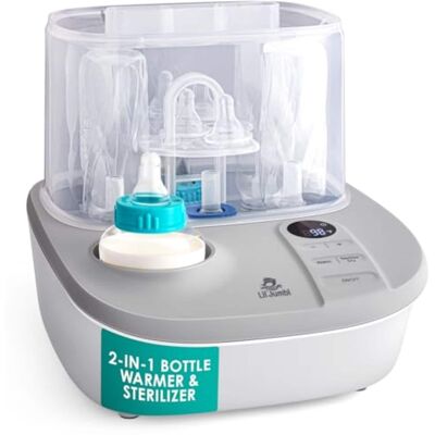 Lil' Jumbl - 2-in-1 Baby Bottle Warmer & Sterilizer Dryer warms milk, sterilizes, and steams - Gray Lil' Jumbl - 2-in-1 Baby Bottle Warmer & Sterilizer Dryer warms milk, sterilizes, and steams - Gray