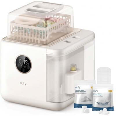 eufy - S1 pro Baby Bottle Washer,Sterilizer and Dryer with half-year Cleaning Kit. Built-in Water Softener,Large Capacity - White eufy - S1 pro Baby Bottle Washer,Sterilizer and Dryer with half-year Cleaning Kit. Built-in Water Softener,Large Capacity - White