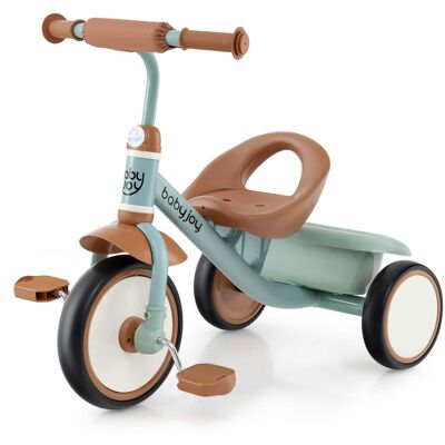 Costway - Kids Tricycle Toddler Trike with Adjustable Seat & Storage Basket 3 Wheel Bike - Green Costway - Kids Tricycle Toddler Trike with Adjustable Seat & Storage Basket 3 Wheel Bike - Green