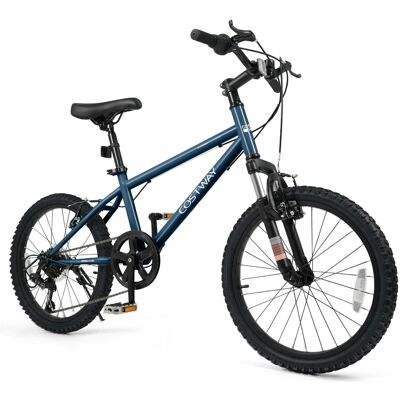 Costway - 20 Inch Kids Mountain Bike for Boys Girls Aged 8+ Years Old with Suspension Fork - Navy Costway - 20 Inch Kids Mountain Bike for Boys Girls Aged 8+ Years Old with Suspension Fork - Navy