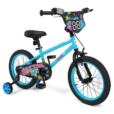 Costway - 16 Inch Kids Bike with Training Wheels, Dual Hand & Coaster Brakes, Adjustable Seat - Navy Costway - 16 Inch Kids Bike with Training Wheels, Dual Hand & Coaster Brakes, Adjustable Seat - Navy