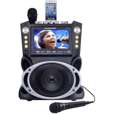 Karaoke USA - DVD/CDG/MP3G Karaoke Machine with 7" TFT Color Screen with Record and Bluetooth - Silver/Black Karaoke USA - DVD/CDG/MP3G Karaoke Machine with 7" TFT Color Screen with Record and Bluetooth - Silver/Black