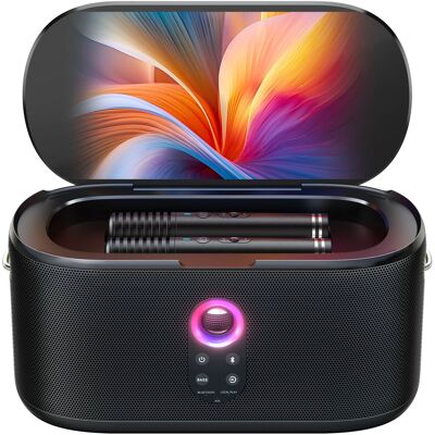 Ikarao - portable Karaoke Machine with Lyrics Display, 10.1" Screen, 280W, 2+2 Channel, 2 Wireless Mics, Autotune EQ, HDMI for TV Ikarao - portable Karaoke Machine with Lyrics Display, 10.1" Screen, 280W, 2+2 Channel, 2 Wireless Mics, Autotune EQ, HDMI for TV