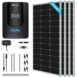 Renogy - 400 Watt Monocrystalline Solar Kit w/ 4 Pcs 100W Solar Panel and 40A MPPT Charge Controller - Black Renogy - 400 Watt Monocrystalline Solar Kit w/ 4 Pcs 100W Solar Panel and 40A MPPT Charge Controller - Black