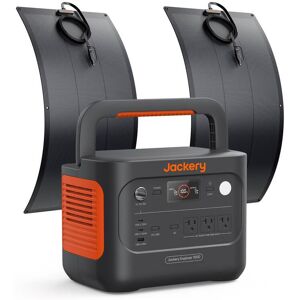 Jackery - Explorer 1000 v2 Portable Power Station (1070Wh) with Two 100Wlight Solar Panels for Outdoor Use and Emergency Backup (1070 Wh Capacity) - Black Jackery - Explorer 1000 v2 Portable Power Station (1070Wh) with Two 100Wlight Solar Panels for Outdoor Use and Emergency Backup (1070 Wh Capacity) - Black