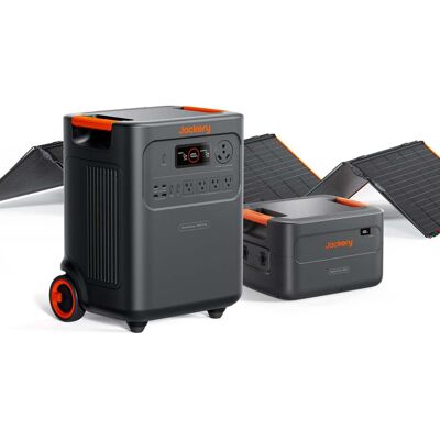 Jackery - HomePower 3600 Plus Portable Power Station (3584Wh) with a Battery Pack and a 500W Solar Panel for Essential Home Backup (3584 Wh Capacity) - Black Jackery - HomePower 3600 Plus Portable Power Station (3584Wh) with a Battery Pack and a 500W Solar Panel for Essential Home Backup (3584 Wh Capacity) - Black