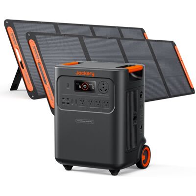 Jackery - HomePower 3600 Plus Portable Power Station (3584Wh) with Two 200W Solar Panels for Outdoor Use and Essential Home Backup (3584 Wh Capacity) - Black Jackery - HomePower 3600 Plus Portable Power Station (3584Wh) with Two 200W Solar Panels for Outdoor Use and Essential Home Backup (3584 Wh Capacity) - Black
