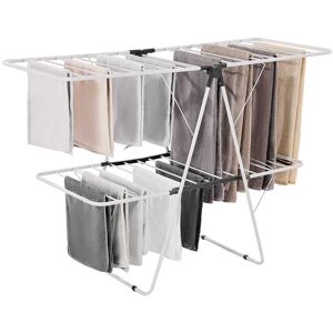 VEVOR - Clothes Drying Rack, 2-Tier Foldable Laundry Dryer Rack with Sock Clips & 31 Dry Rods - White;Gray VEVOR - Clothes Drying Rack, 2-Tier Foldable Laundry Dryer Rack with Sock Clips & 31 Dry Rods - White;Gray