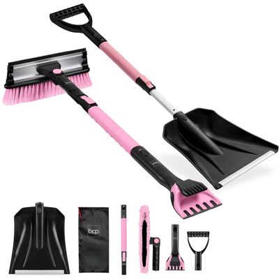 Best Choice Products - 39" Extendable 4 in 1 Snow Brush with Shovel, Squeegee & Ice Scraper - Pink - Pink with Shovel Best Choice Products - 39" Extendable 4 in 1 Snow Brush with Shovel, Squeegee & Ice Scraper - Pink - Pink with Shovel