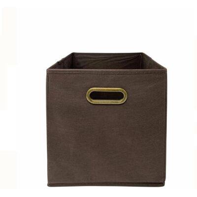 Kitcheniva - Fabric Storage Cube Bins Organizer Basket Containers Bins Metal Handle 10 Inch 6 Pack Brown Kitcheniva - Fabric Storage Cube Bins Organizer Basket Containers Bins Metal Handle 10 Inch 6 Pack Brown