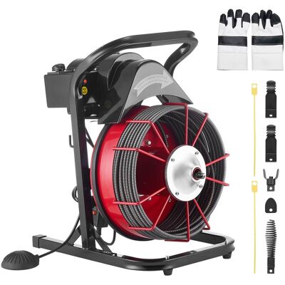 VEVOR - Drain Cleaner Machine 75 FT x 1/2 Inch, Sewer Snake Auger Manual Feed with 4 Cutters & Air-activated Foot Switch VEVOR - Drain Cleaner Machine 75 FT x 1/2 Inch, Sewer Snake Auger Manual Feed with 4 Cutters & Air-activated Foot Switch