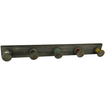VIP Home and Garden - Distressed Wood Rustic Spools Wall Hook Rack - Gray VIP Home and Garden - Distressed Wood Rustic Spools Wall Hook Rack - Gray