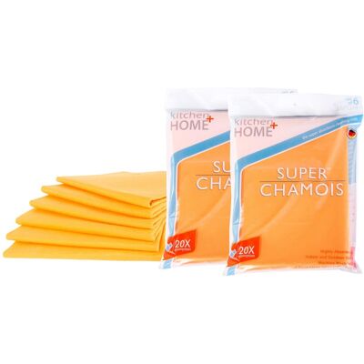 Kitchen + Home - Shammy Cloths - Super Absorbent Cleaning Towels - 12 Pack - Orange Kitchen + Home - Shammy Cloths - Super Absorbent Cleaning Towels - 12 Pack - Orange
