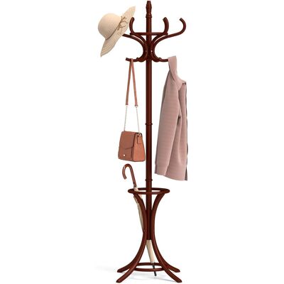 Gymax - Coat Rack w/ Umbrella Holder 73'' Freestanding Coat Hanger Stand w/ 12 Hooks - as pic Gymax - Coat Rack w/ Umbrella Holder 73'' Freestanding Coat Hanger Stand w/ 12 Hooks - as pic
