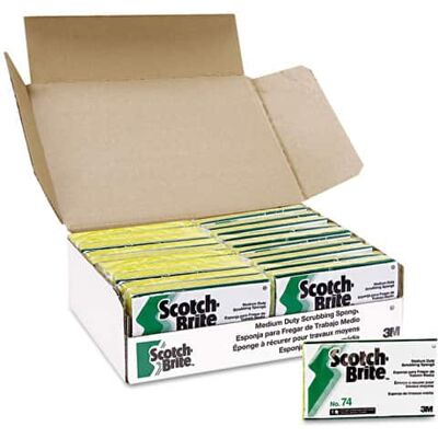 Scotch-Brite - PROFESSIONAL Medium-Duty Scrubbing Sponge, 3.6 x 6.1, 0.7" Thick, Yellow/Green, 20/Carton Scotch-Brite - PROFESSIONAL Medium-Duty Scrubbing Sponge, 3.6 x 6.1, 0.7" Thick, Yellow/Green, 20/Carton
