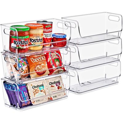 Sorbus - Stackable Storage Bins Open Front, Clear Stackable Storage Bins, Pantry Bins for Storage and Organization Sorbus - Stackable Storage Bins Open Front, Clear Stackable Storage Bins, Pantry Bins for Storage and Organization