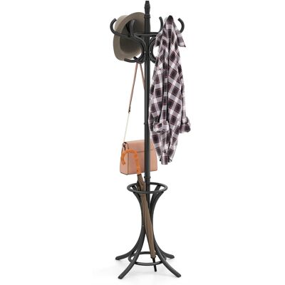 Gymax - 73'' Freestanding Coat Hanger Stand Coat Rack w/ Umbrella Holder & 12 Hooks Oak - Black Gymax - 73'' Freestanding Coat Hanger Stand Coat Rack w/ Umbrella Holder & 12 Hooks Oak - Black