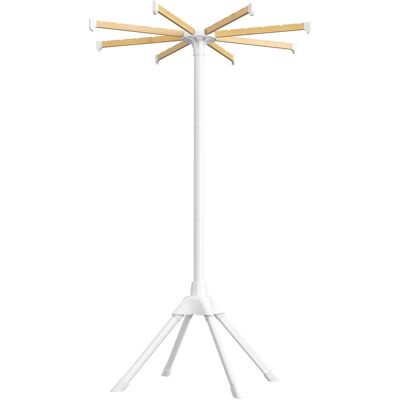 Songmics Home - Clothes Drying Rack, with Bamboo Hanging Rods, Foldable Metal Laundry Rack, Space-Saving, Free-Standing Airer - White and Natural Songmics Home - Clothes Drying Rack, with Bamboo Hanging Rods, Foldable Metal Laundry Rack, Space-Saving, Free-Standing Airer - White and Natural