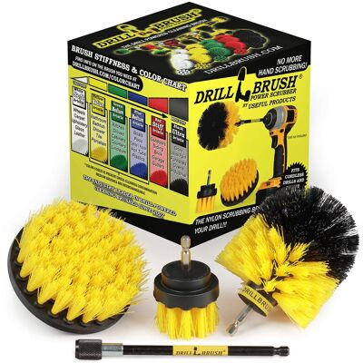 Drillbrush - Medium Stiffness Drill Brush Kit With Extension - Bathroom Cleaner - Grout Cleaner - Tile Cleaning Drillbrush - Medium Stiffness Drill Brush Kit With Extension - Bathroom Cleaner - Grout Cleaner - Tile Cleaning