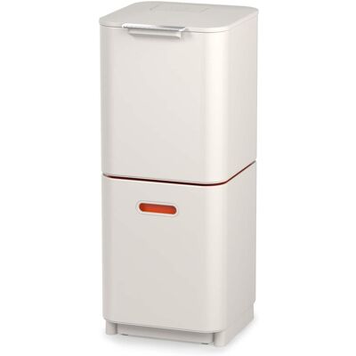 Joseph Joseph - Totem Compact 40-liter Waste & Recycling Dual Kitchen Trash Can - Stone Joseph Joseph - Totem Compact 40-liter Waste & Recycling Dual Kitchen Trash Can - Stone