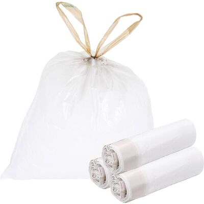 Unique Bargains - 100pcs Trash Bags with Drawstring, 6.7 Gallon 22" Unscented Bathroom Bin Liners for Home Office Kitchen - Champagne Gold Unique Bargains - 100pcs Trash Bags with Drawstring, 6.7 Gallon 22" Unscented Bathroom Bin Liners for Home Office Kitchen - Champagne Gold