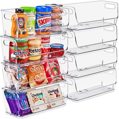 Sorbus - Stackable Storage Bins Open Front, Clear Stackable Storage Bins, Pantry Bins for Storage and Organization Sorbus - Stackable Storage Bins Open Front, Clear Stackable Storage Bins, Pantry Bins for Storage and Organization
