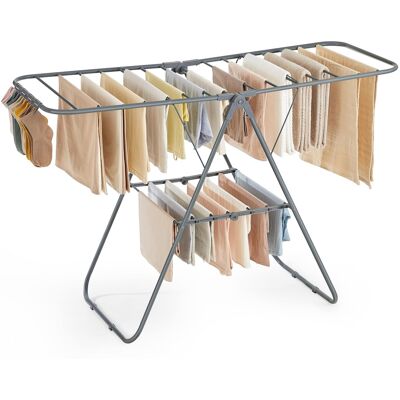Songmics Home - Clothes Drying Rack, Laundry Rack, Free-Standing Indoor Airer, 21.7 x 58.3 x 39.4 Inches - Gray Songmics Home - Clothes Drying Rack, Laundry Rack, Free-Standing Indoor Airer, 21.7 x 58.3 x 39.4 Inches - Gray