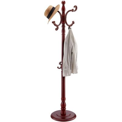 VEVOR - Coat Rack Freestanding, Wooden Coats Rack Stand with Weighted Base & 11 Hooks, Free Standing Hall Coat Tree for Entryway - Dark brown VEVOR - Coat Rack Freestanding, Wooden Coats Rack Stand with Weighted Base & 11 Hooks, Free Standing Hall Coat Tree for Entryway - Dark brown