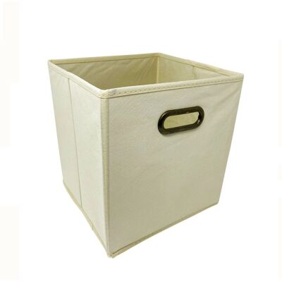 Kitcheniva - Fabric Storage Cube Bins Organizer Basket Containers Metal Handle Large 13" 6 Pack Beige Kitcheniva - Fabric Storage Cube Bins Organizer Basket Containers Metal Handle Large 13" 6 Pack Beige