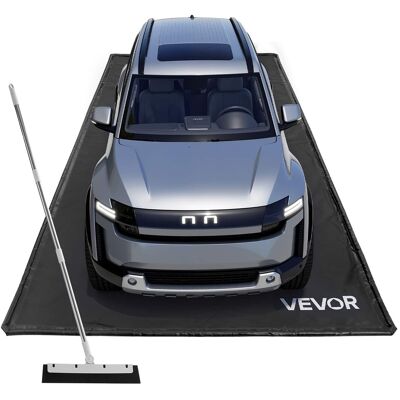 VEVOR - Containment Mat, 7 ft 9 in x 16 ft, Non-Slip PVC Garage Floor Mat with a Cleaning Squeegee, Heavy Duty Durable - Black VEVOR - Containment Mat, 7 ft 9 in x 16 ft, Non-Slip PVC Garage Floor Mat with a Cleaning Squeegee, Heavy Duty Durable - Black