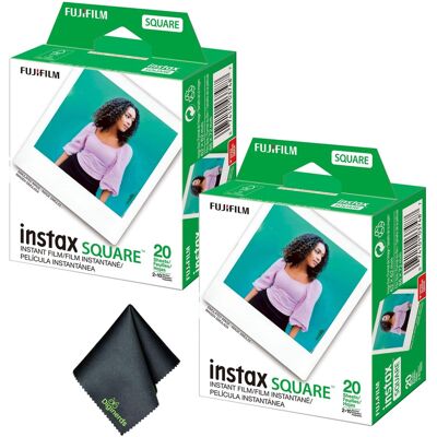 Fuji - instax SQUARE Instant Film (40 Exposures) + Microfiber Cleaning Cloth Fuji - instax SQUARE Instant Film (40 Exposures) + Microfiber Cleaning Cloth