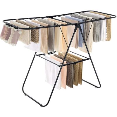 Songmics Home - Clothes Drying Rack, Laundry Rack, Free-Standing Indoor Airer, 21.7 x 58.3 x 39.4 Inches - Black Songmics Home - Clothes Drying Rack, Laundry Rack, Free-Standing Indoor Airer, 21.7 x 58.3 x 39.4 Inches - Black
