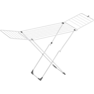 Songmics Home - Clothes Drying Rack, Metal Laundry Drying Rack, Foldable, Free-Standing Airer - White Songmics Home - Clothes Drying Rack, Metal Laundry Drying Rack, Foldable, Free-Standing Airer - White