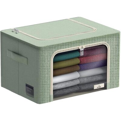 Sorbus - 1 Pack Storage Bins with Metal Frame, Foldable Clothes Organizer Bags, Fabric Containers with Window & Handle - Teal Sorbus - 1 Pack Storage Bins with Metal Frame, Foldable Clothes Organizer Bags, Fabric Containers with Window & Handle - Teal