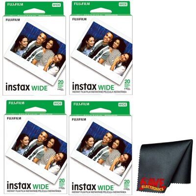 Fuji - instax Wide Instant Film (80 Exposures) + Microfiber Cleaning Cloth Fuji - instax Wide Instant Film (80 Exposures) + Microfiber Cleaning Cloth