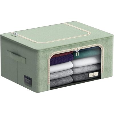 Sorbus - 1 Pack Storage Bins with Metal Frame, Foldable Clothes Organizer Bags, Fabric Containers with Window & Handle - Teal Sorbus - 1 Pack Storage Bins with Metal Frame, Foldable Clothes Organizer Bags, Fabric Containers with Window & Handle - Teal