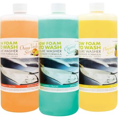 Sun Joe - 3 Pack Premium Snow Foam Auto Washing Soap, Concentrated Detergent, AW3Q - Multicolor Sun Joe - 3 Pack Premium Snow Foam Auto Washing Soap, Concentrated Detergent, AW3Q - Multicolor