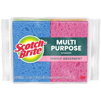 Scotch-Brite - Ocelo Medium Duty Sponge For All Purpose 4 pk Scotch-Brite - Ocelo Medium Duty Sponge For All Purpose 4 pk