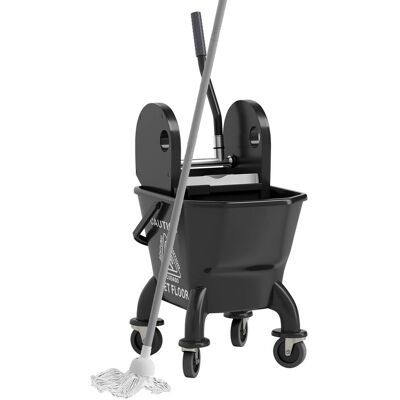 Homcom - Bucket with Wringer on Wheels for Floor Cleaning Homcom - Bucket with Wringer on Wheels for Floor Cleaning